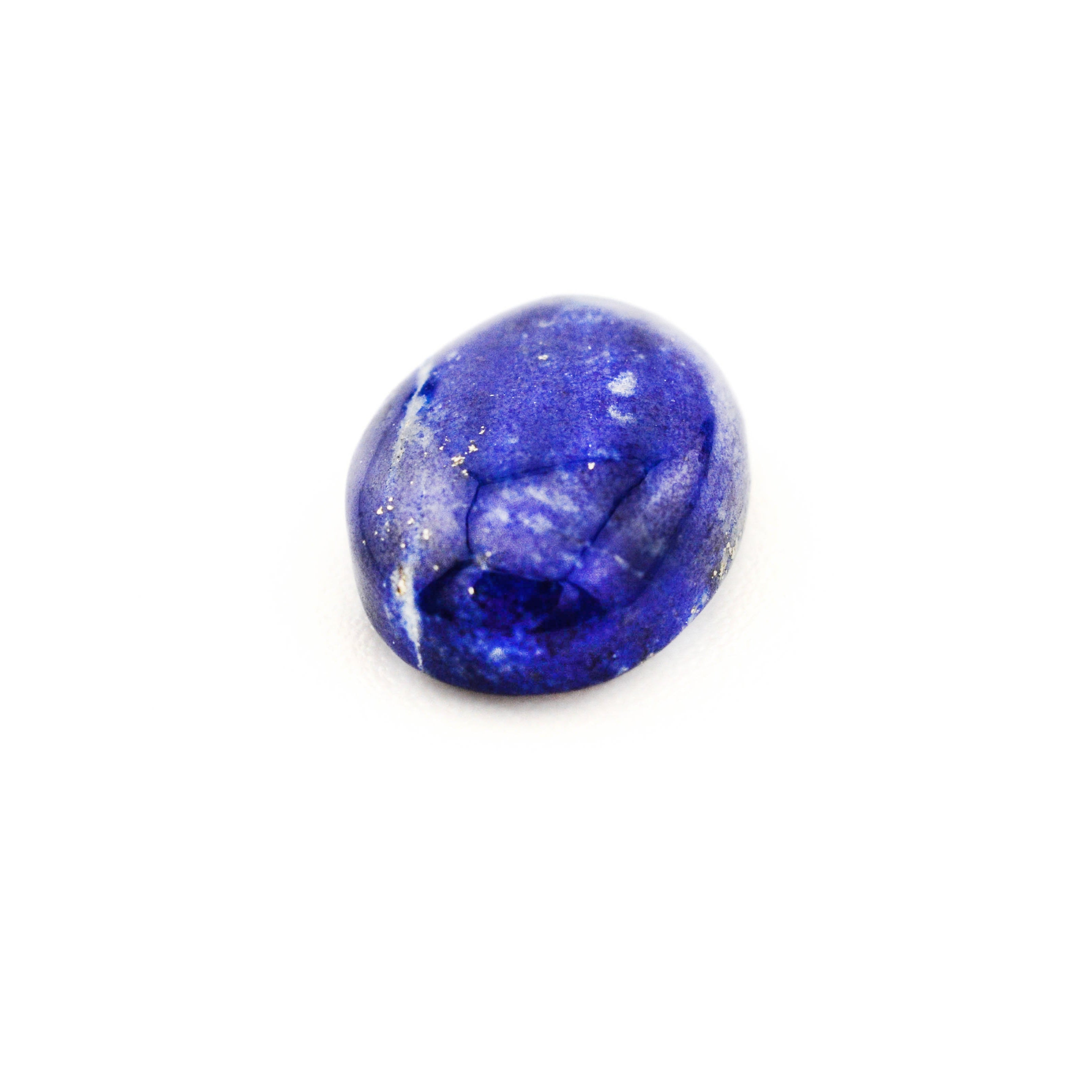 Blue gemstone on a white background